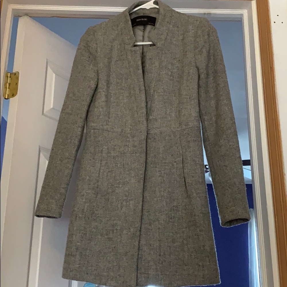 Zara Basic Grey Wool Blazer